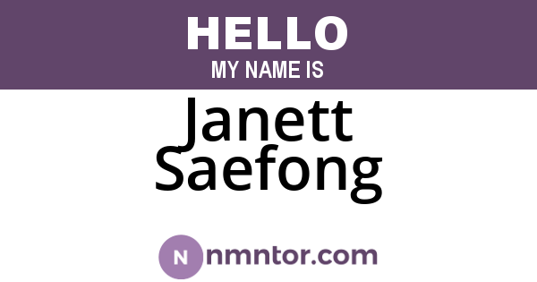 Janett Saefong