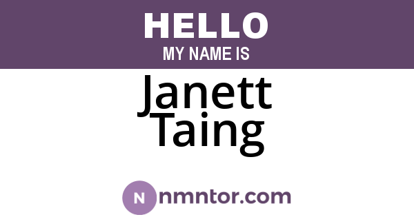 Janett Taing