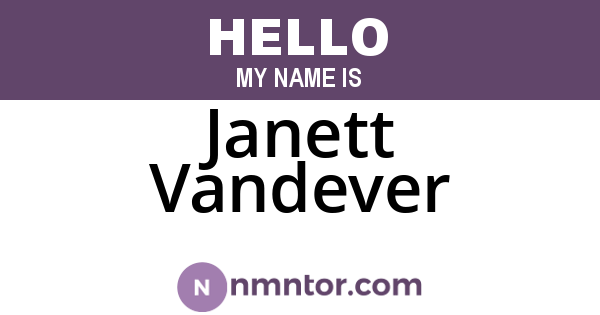 Janett Vandever