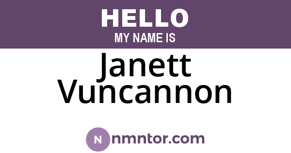 Janett Vuncannon