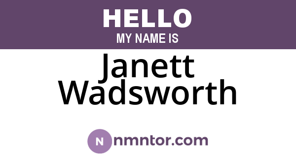 Janett Wadsworth