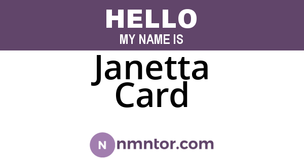 Janetta Card