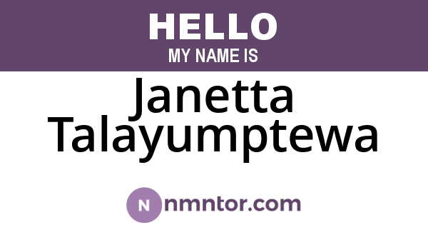 Janetta Talayumptewa
