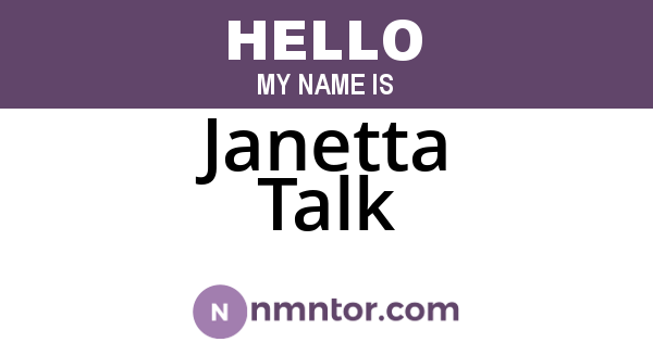 Janetta Talk