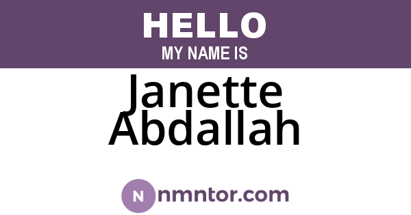 Janette Abdallah