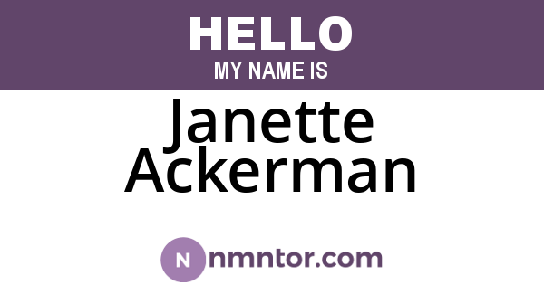 Janette Ackerman