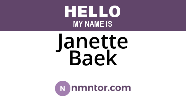 Janette Baek