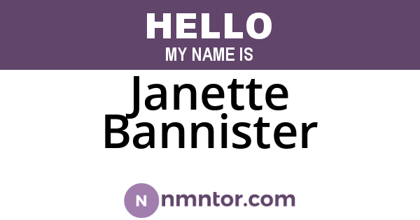Janette Bannister