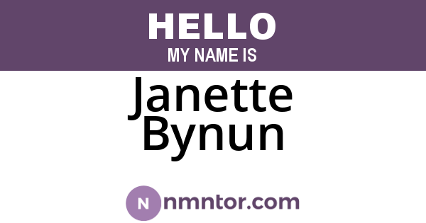 Janette Bynun
