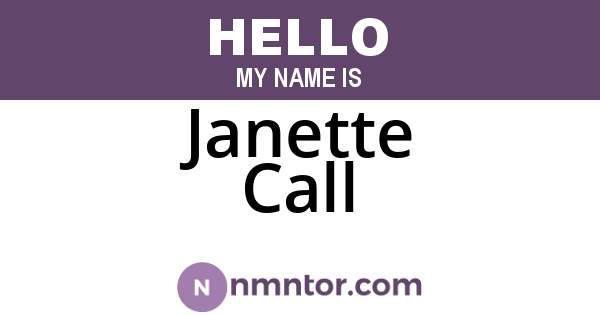 Janette Call