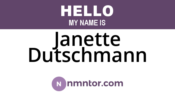Janette Dutschmann