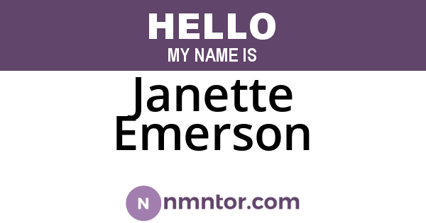 Janette Emerson