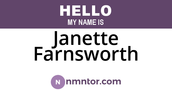 Janette Farnsworth