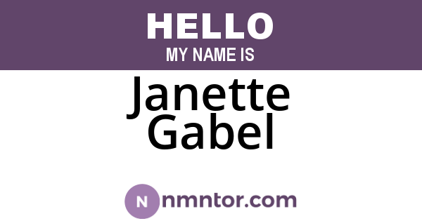 Janette Gabel