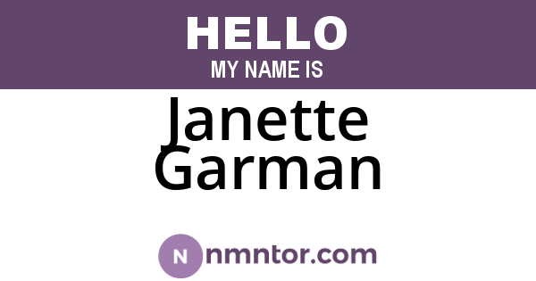 Janette Garman