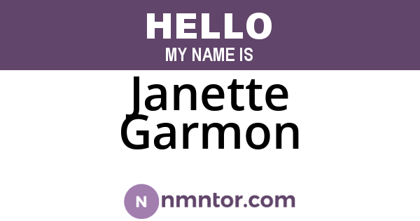 Janette Garmon