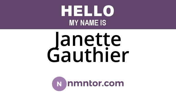 Janette Gauthier