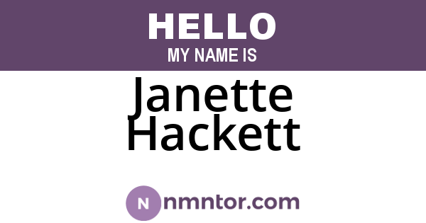 Janette Hackett