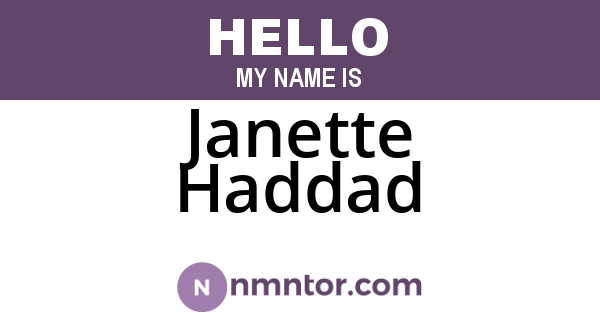 Janette Haddad