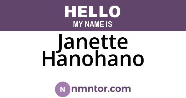 Janette Hanohano