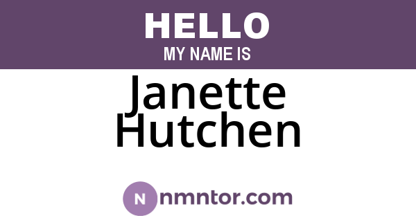 Janette Hutchen