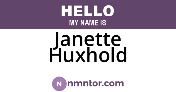 Janette Huxhold