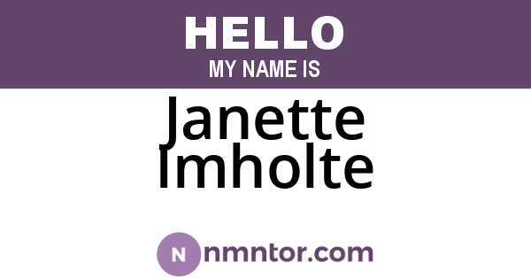 Janette Imholte