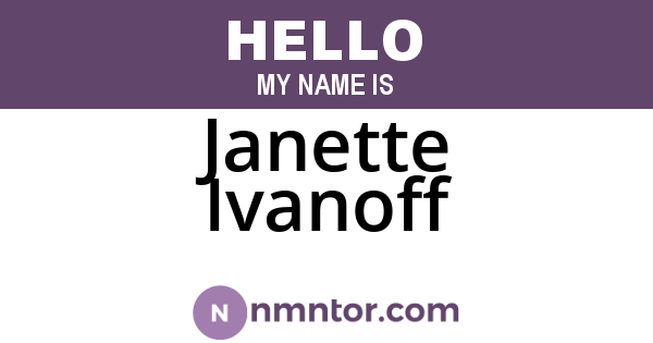 Janette Ivanoff
