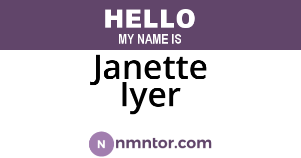 Janette Iyer