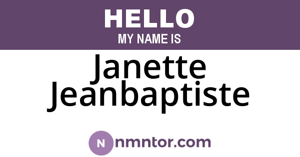 Janette Jeanbaptiste