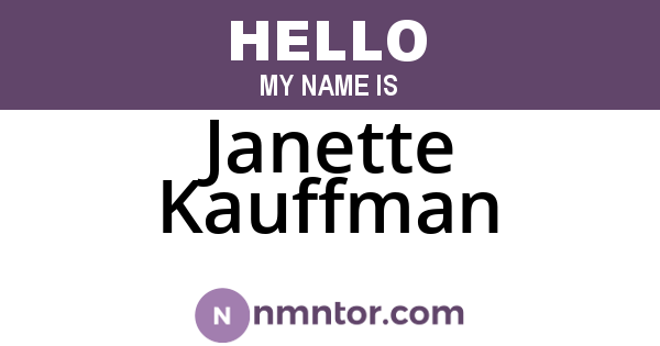 Janette Kauffman
