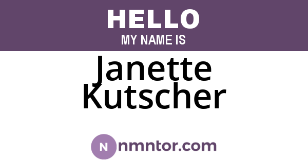 Janette Kutscher