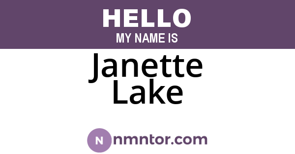 Janette Lake