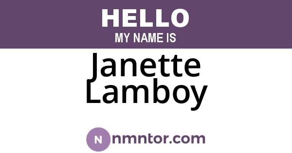 Janette Lamboy