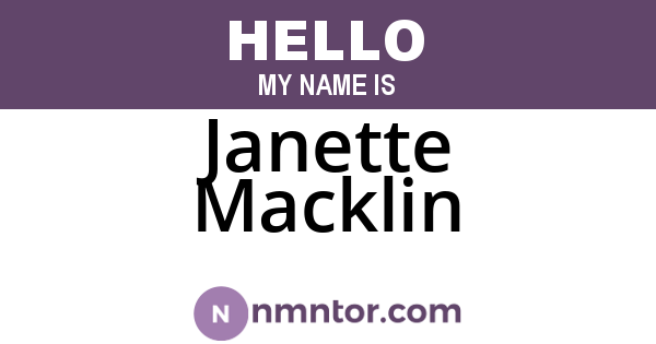 Janette Macklin