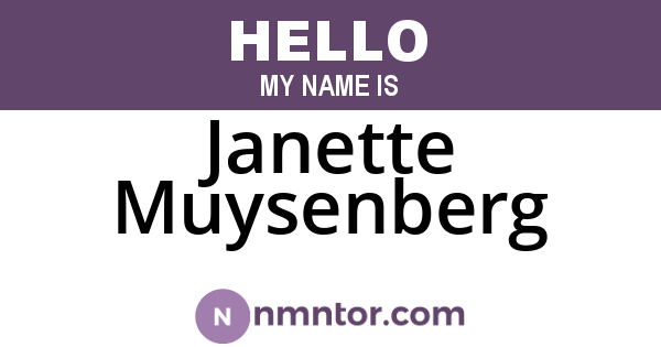 Janette Muysenberg
