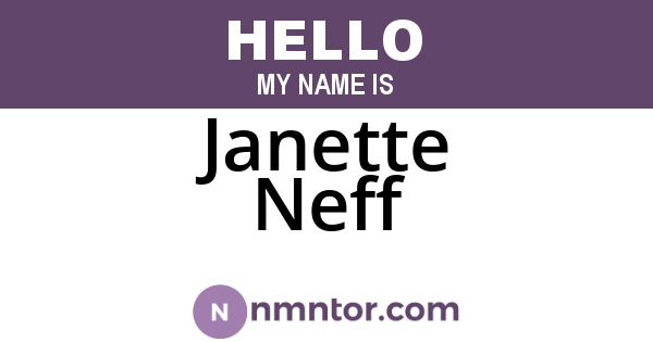 Janette Neff