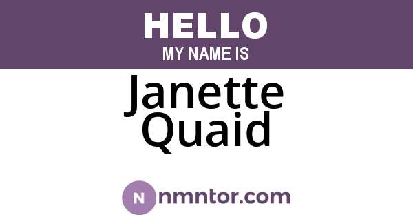 Janette Quaid
