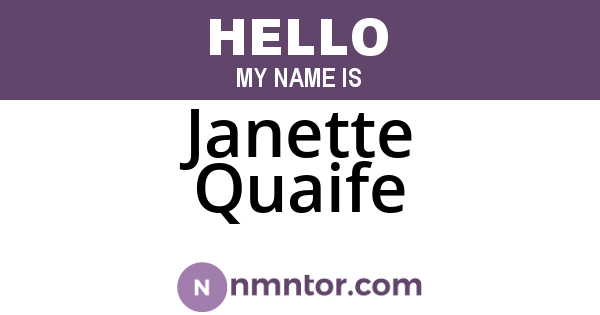 Janette Quaife