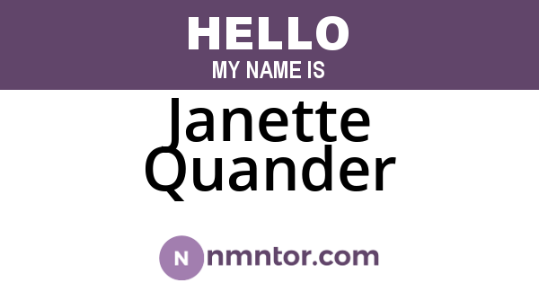 Janette Quander