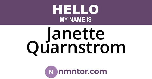 Janette Quarnstrom