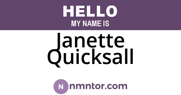 Janette Quicksall
