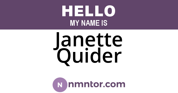 Janette Quider