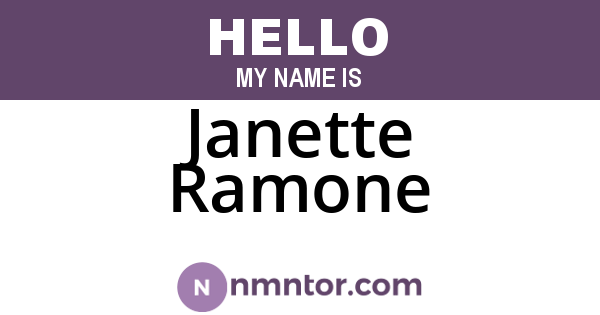Janette Ramone