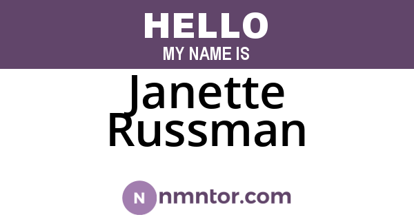 Janette Russman