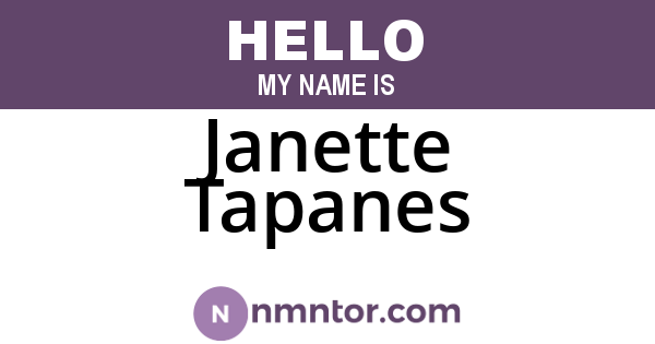 Janette Tapanes