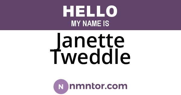 Janette Tweddle