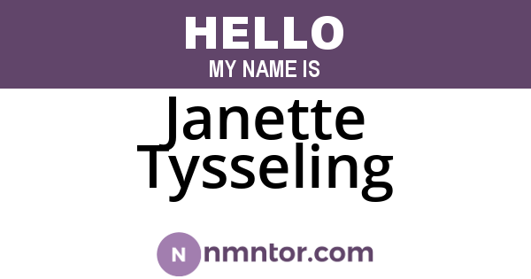 Janette Tysseling