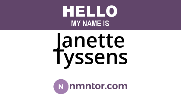 Janette Tyssens