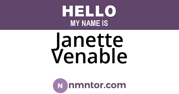 Janette Venable